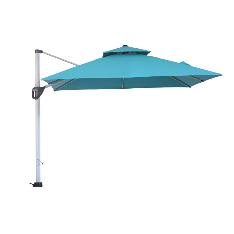 Parasol carré en porte-à-faux 118,11 po Romaro, Bleu lac