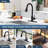 Wilmall Kitchen Faucet with Pull Down Sprayer Faucet, Stainless Steel Kitchen Faucet with Deck Plate for Farmhouse, RV, Laundry-105245097