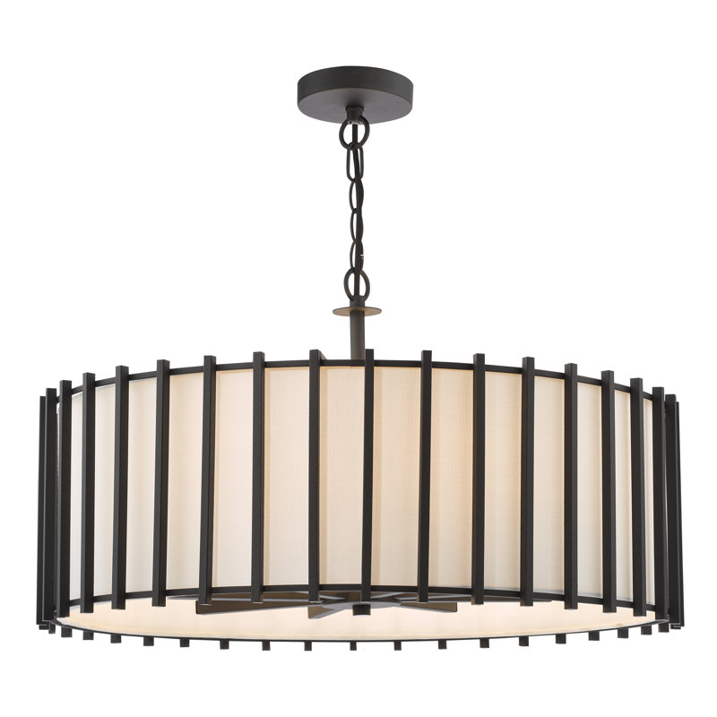 - Light Matt Black Pendant, 219cm H x 63cm W x 63cm D, 8 Lights