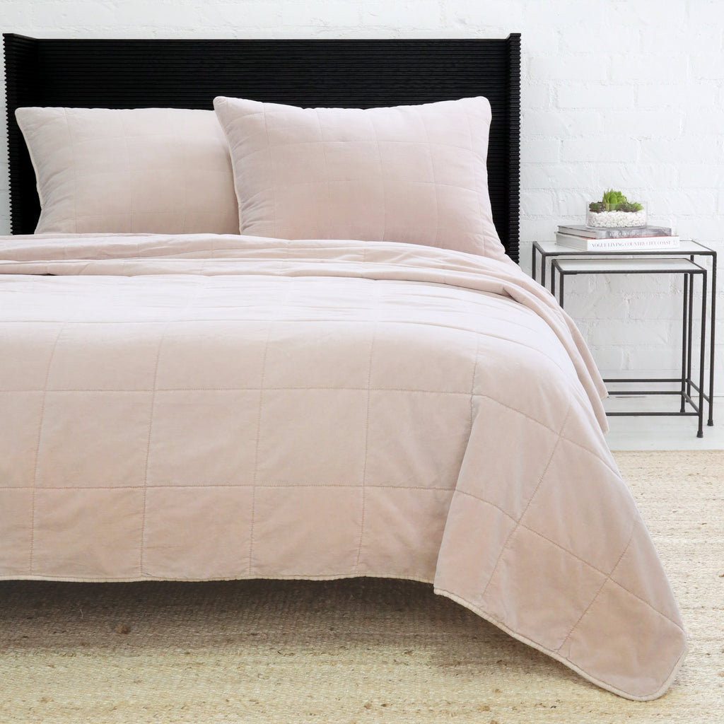 Amsterdam Cotton Coverlet Set, Blush, Queen Coverlet/Bedspread
