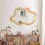 Miroir mural 33,46 "x 22,24" de forme irrégulière avec cadre en bois naturel