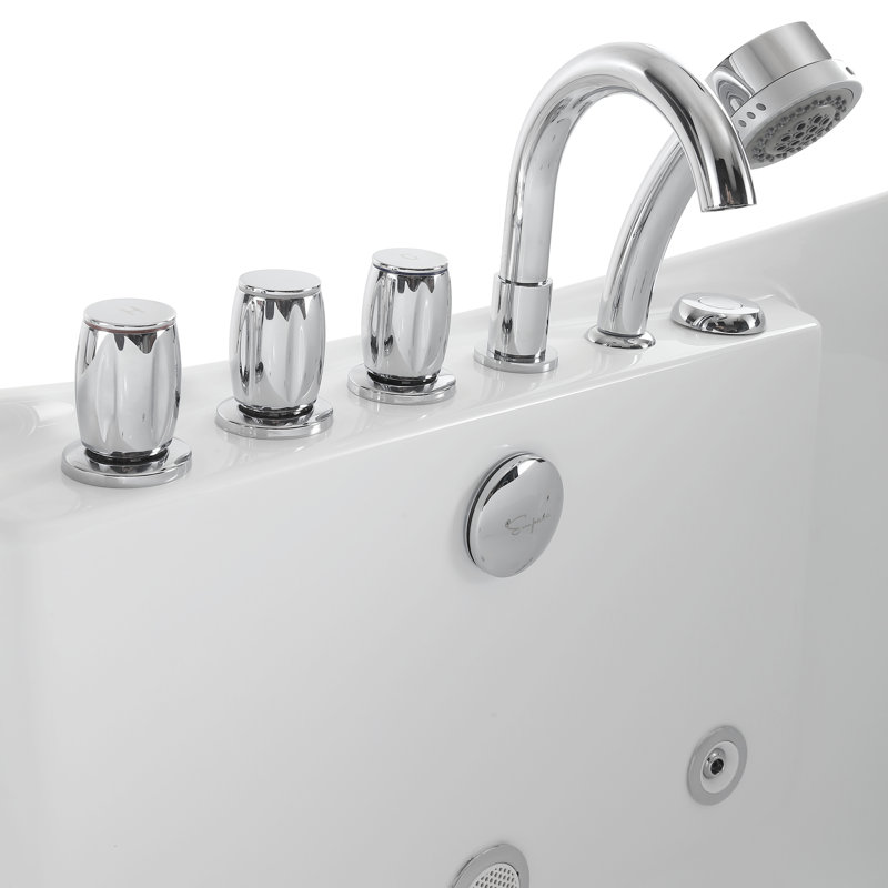 59'' x 28.7'' Whirlpool Plastic / Acrylic Bathtub with Faucet