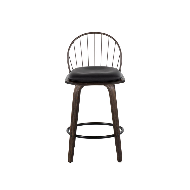 Lakyia Upholstered Counter Stool, Dark Brown
