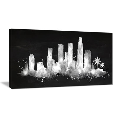 « los angeles, silhouette foncée », reproduction de peinture à l’huile sur toile