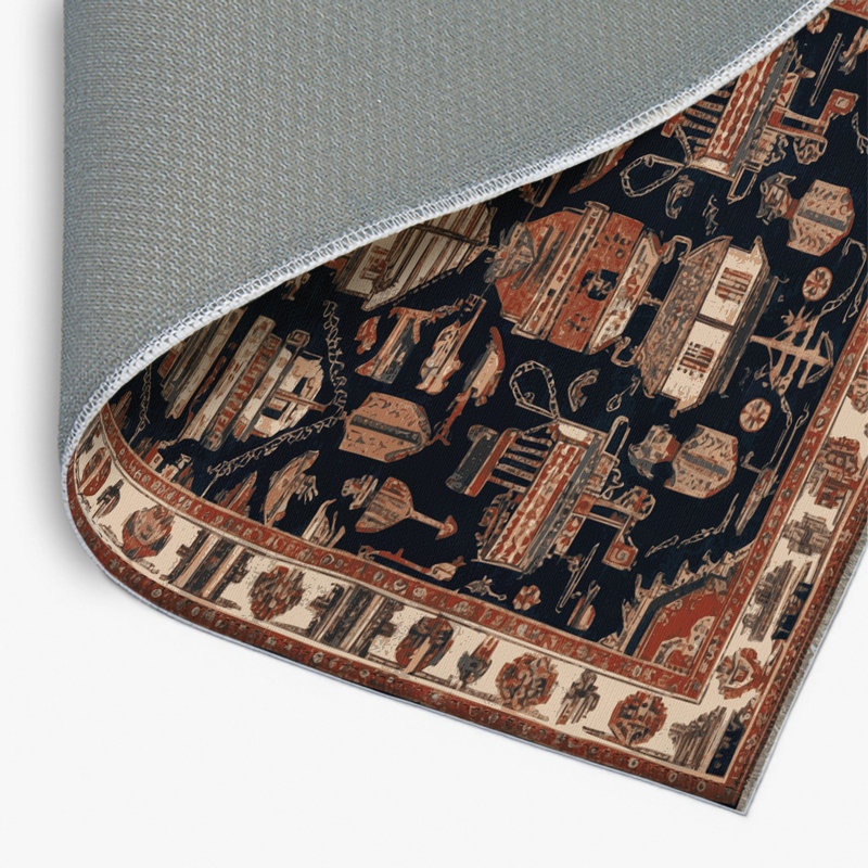 Tapis turc intérieur et extérieur brun, Rectangulaire 2 pi x 3 pi