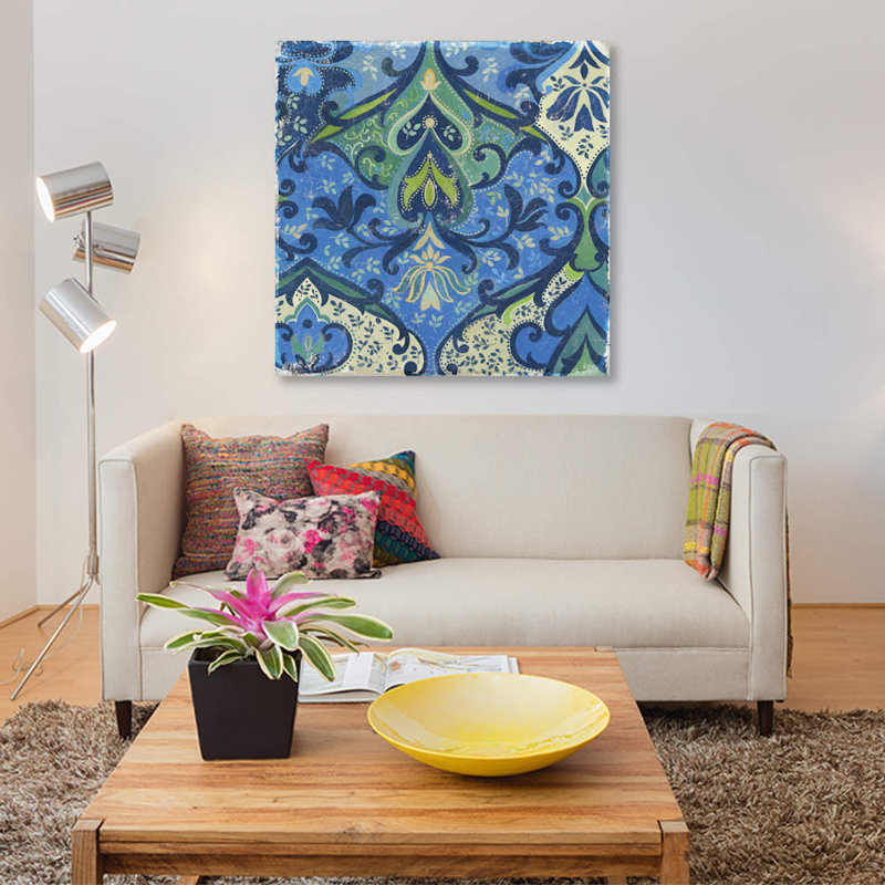 « jardin mosaic ii », impression sur toile, H 18 po x l 18 po x P 1,5 po, Toile tendue, Pas de tapis
