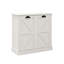 Tilt Out Laundry Hamper Cabinet With Removable Basket, Double Hidden Laundry Hamper Cabinet, Wood Bathroom Storage Cabinet With 2-Compartment Hamper, Free Standing Home Organizer, White