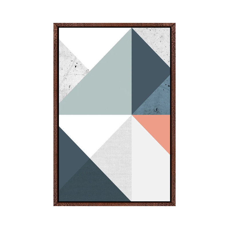 Modern Geometric XII - Print on Canvas, Brown Framed, 152.5 cm H x 101.5 cm W