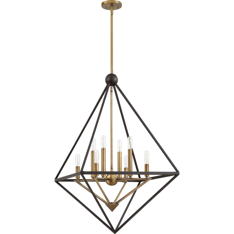 Lustre géométrique unique à 8 lumières Rosann