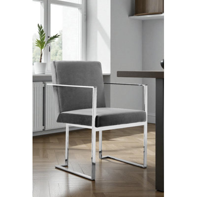 Fauteuils / chaises de salle à manger rembourrés en velours moderne Pangea Home Dexter