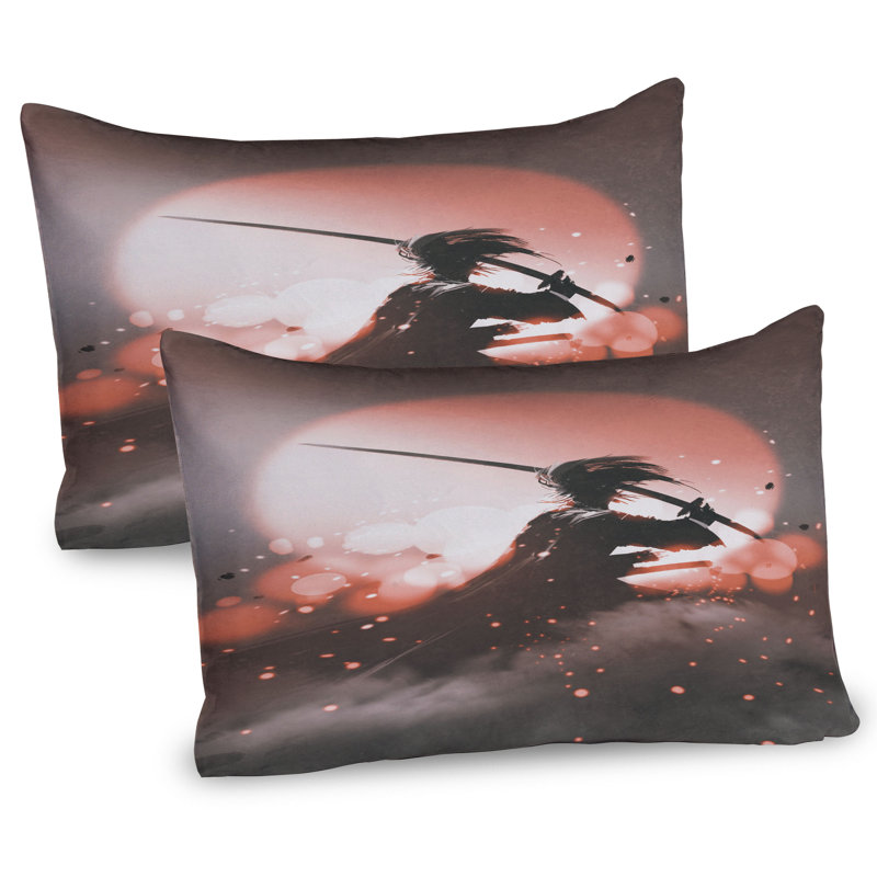 Ensemble de 2 taies décoratives japonaises Ambesonne Samurai, H 20 po x l 26 po