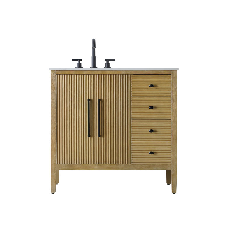Meuble-lavabo simple 36 po, Lin chêne