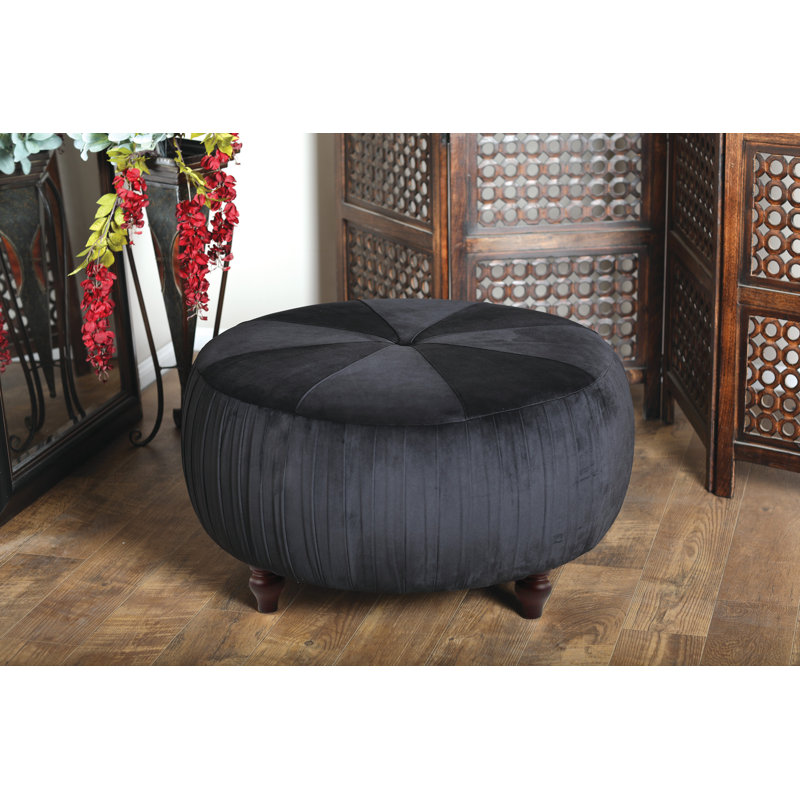 Repose-pieds standard capitonné 35 po Ahlers, Noir