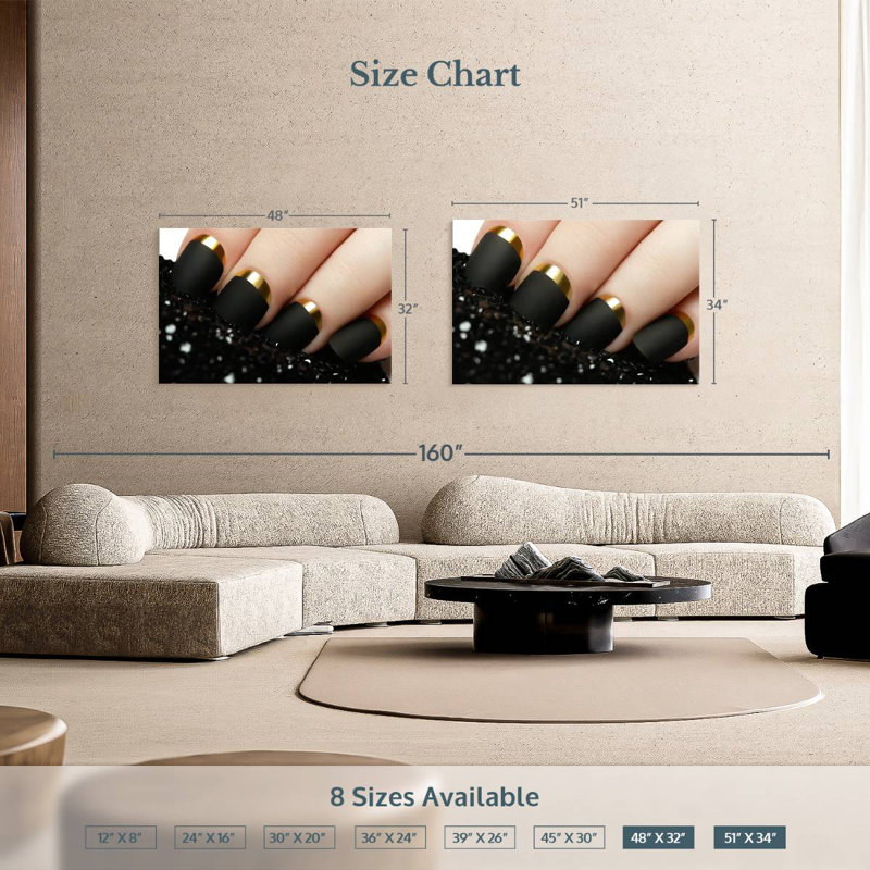 Shuttleworth Matte Black Nails, 34" H x 51" W