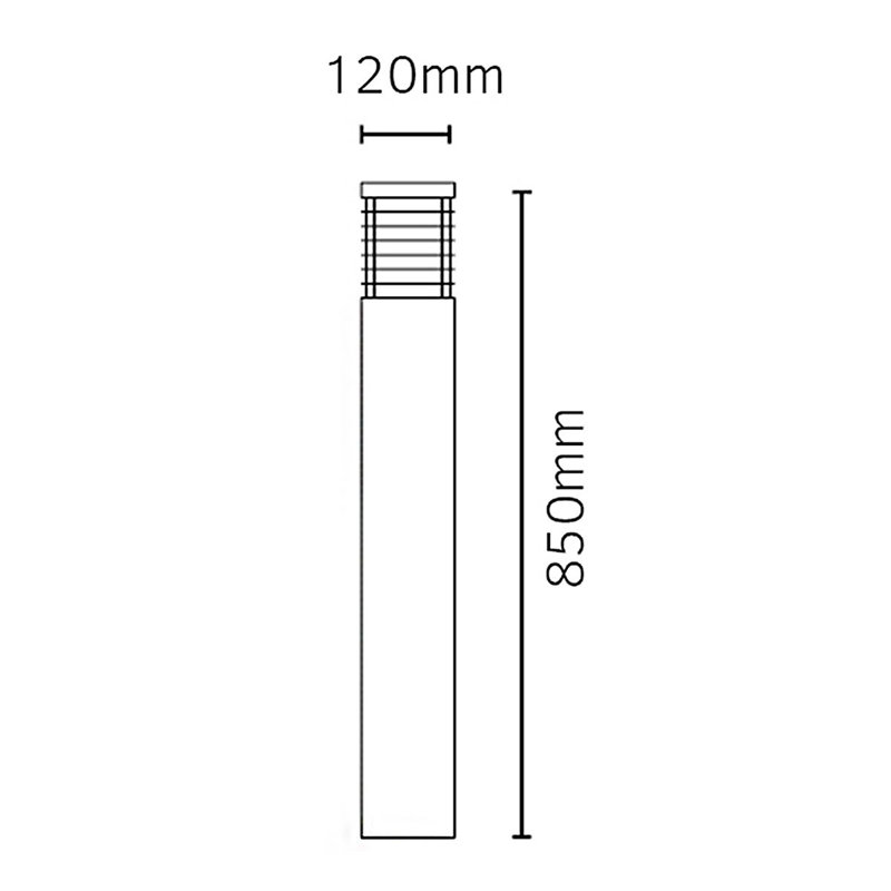 Halstone Transparent Bollards, Black, 850cm H x 120cm W x 120cm D