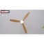 Ventilateur de plafond moderne en bois massif nickel brossé à 3 pales de 60 po avec lumière DEL, moteur DC et télécommande-503138002-503138029-503138028