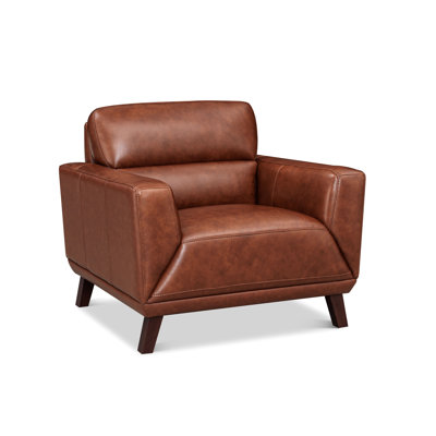  Chaise en cuir fleur Jake Top Jake avec plumes, mousse à mémoire de forme et ressorts
