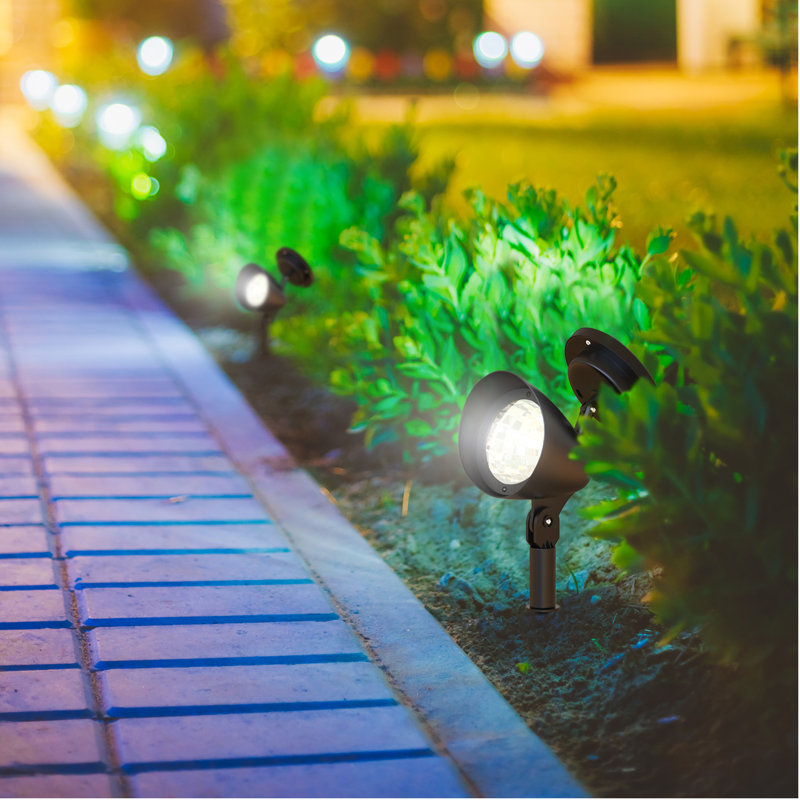 Black Weather-Resistant LED Solar Outdoor Pathway Lights, 4-Pack