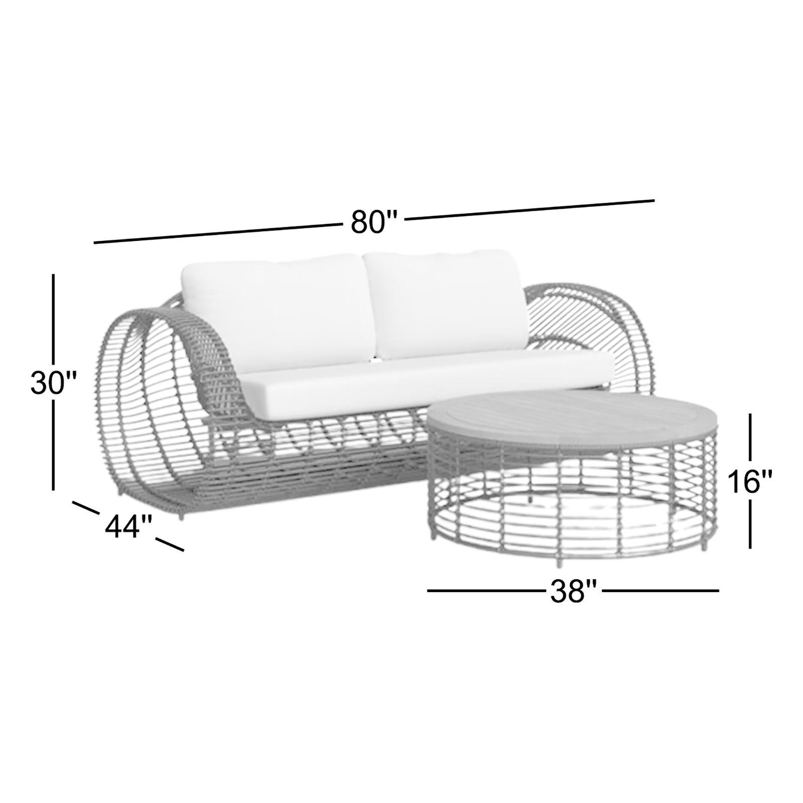 Dochi 3-Person Patio Seating Group