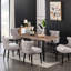 Ricky 6 Person Dining set - a Rectangular Wooden Dining Table with Metal Legs and a Set of 6 Quilted Velvet Dining Chairs for Dining Room - Modern Dining Table Set-488132270-488132262