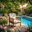 Ensemble de 4 fauteuils de patio club en bois d'acacia l 24 po x P 27,5 po x H 33,5 po Christopher Knight Home