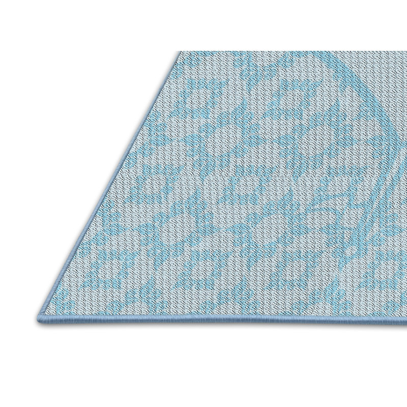 Tapis décoratif bleu, Rectangle 5 pi x 8 pi
