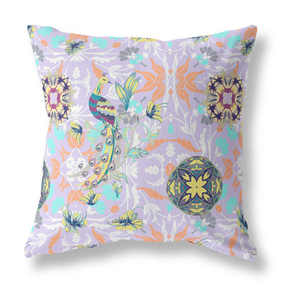 Coussin décoratif à motif floral 16 po x 16 po