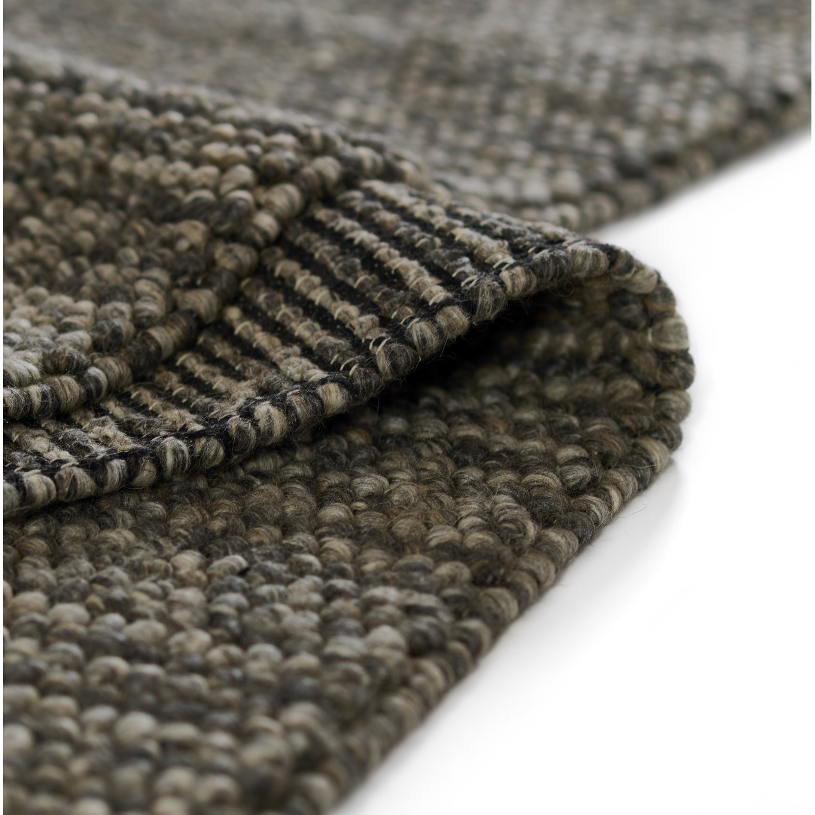 Asta Gray Hand-Woven Wool Rug, Rectangle 3' x 5'