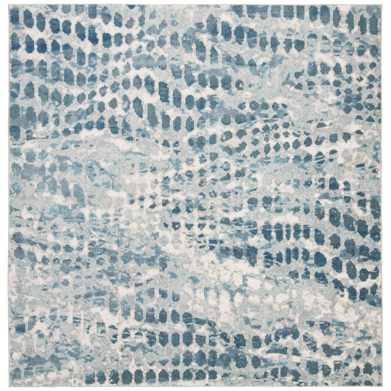 Malvina Performance Abstract Rug, Square 6'5"