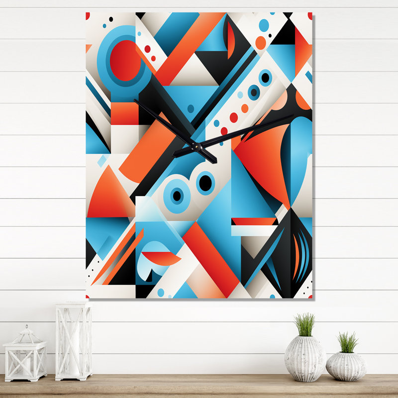 Popart Trendy Patterns IV - Horloges murales modernes, H 28 po x l 12 po x P 1 po