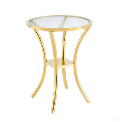 Table de bar avec plateau en verre trempé et plateau en acier inoxydable
