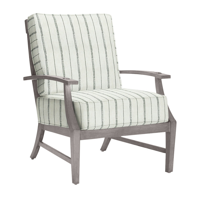 Croquet Patio Chair with Cushions, Dove Sunbrella® Linen, Welt, Oyster