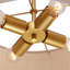 4-Light Dimmable Rattan Drum Shade Semi Flush Mount Ceiling Light with Gold Finish