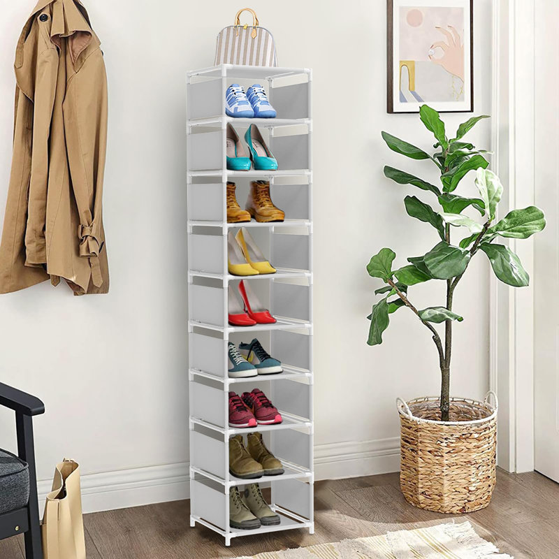 10 Pair Shoe Rack, White