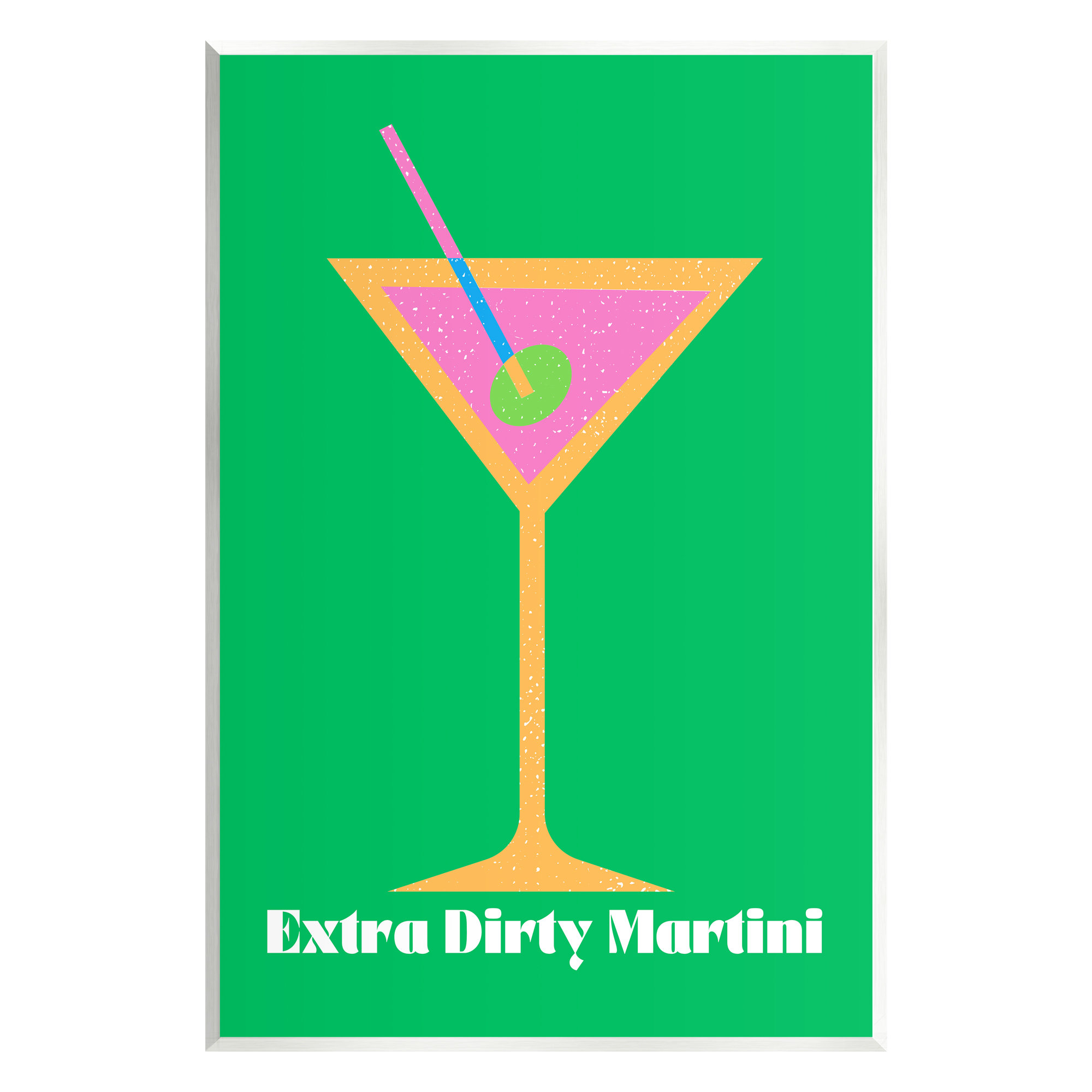 Stupell Industries bb547Wood Extra Dirty Martini on Green No Frame