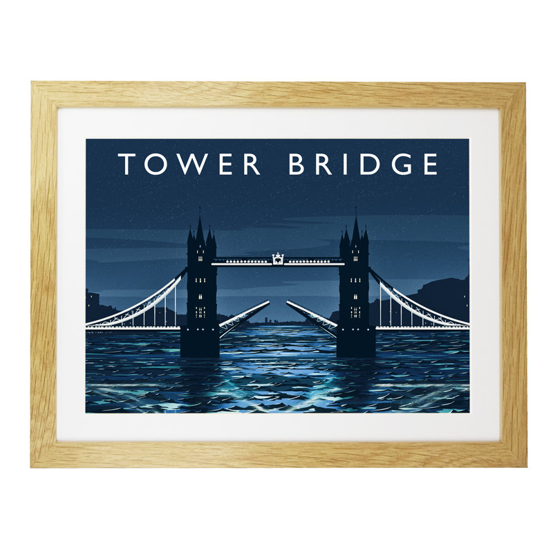 Tower Bridge - Print, Oak Framed, 40cm H x 50cm W x 3cm D