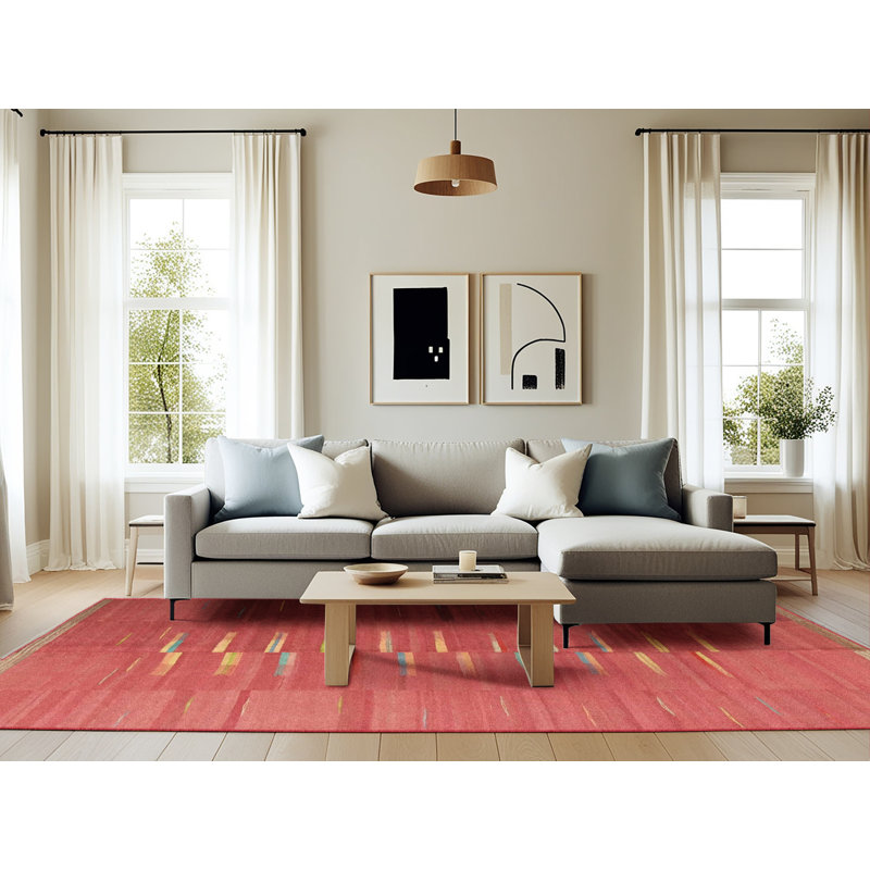 Tapis à aire brune contemporaine, Rectangle 6 pi x 9 pi