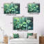 Ensemble de décorations murales florales en métal vert sarcelle géraniums