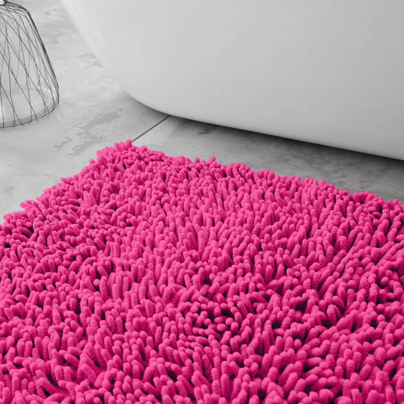  2 Piece Set Rectangle/U-shaped Bath Mat, Pink