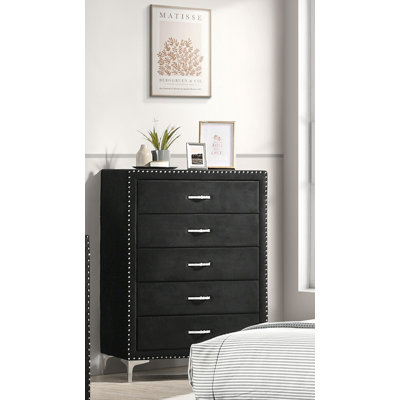 Meuble de chambre 1 pièce à cinq tiroirs Glam