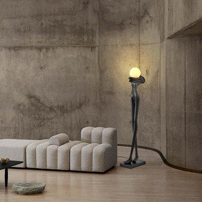 Lampe sur pied unique en résine 29,53 pouces, lumière d'art moderne pour décoration intérieure