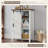  4-piece Farmhouse & Barn Door Design Bedroom Set, King Size, White-1432591286-1432591281