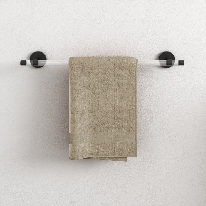 Verre Acrylic Towel Bar In Brushed Gold, Matte Black