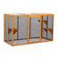Enceinte pour chat amovible avec toit imperméable et 3 plateformes de saut, orange