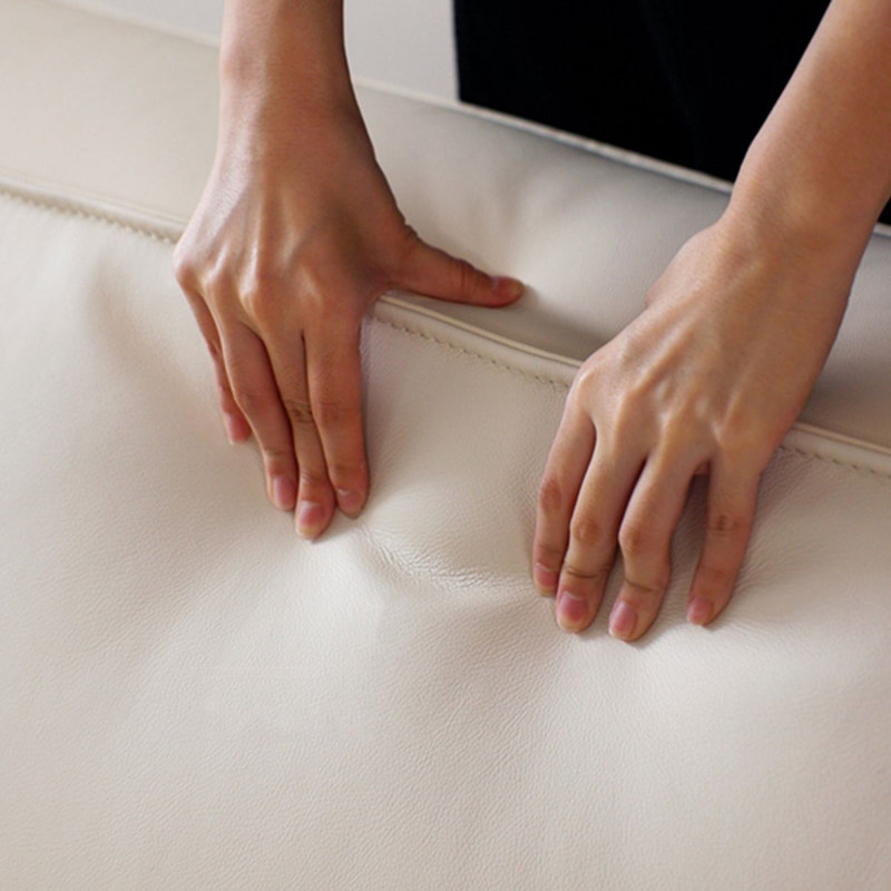 White Genuine Leather Modular Sofa cushion couch