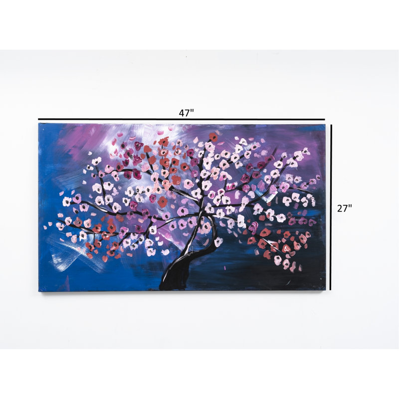 Toile murale L 47 po x 27 po - rose, attrait printanier charmant pour la garderie