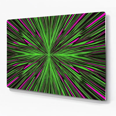Art mural op 19 en métal vert