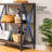 Sofa Console Table, 3 Tier Narrow Side Table With Open Shelves, Rustic Brown