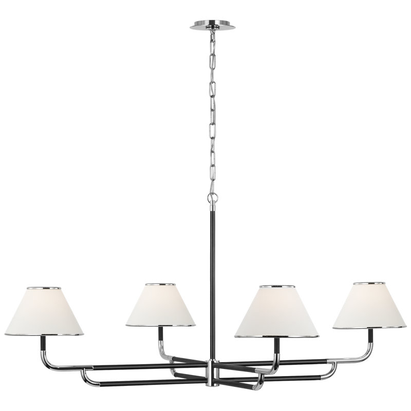 Rigby 4 - Light Chandelier, Polished Nickel/Ebony