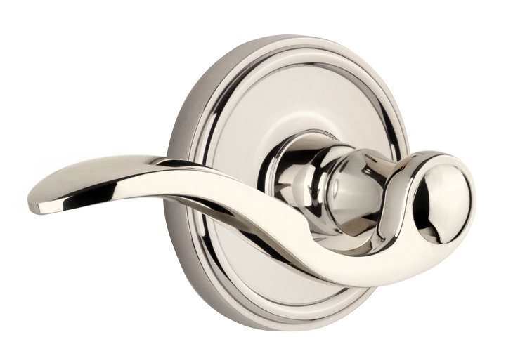 Rosette Grandeur Georgetown avec levier Bellagio, 2-3/8 po, Nickel poli, Gaucher